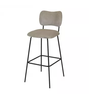 Chaise snack velours côtelé gris acier - SEMA
