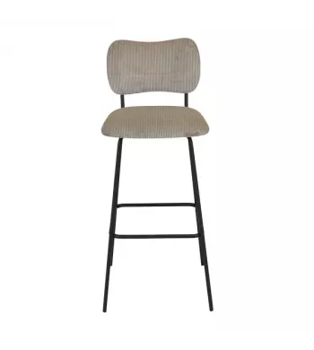 Chaise snack velours côtelé gris acier - SEMA