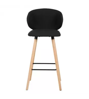 Chaise de bar tissu noir - TIAGO