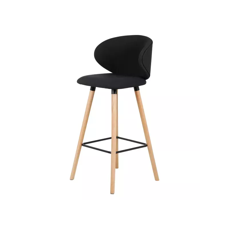 Chaise de bar tissu noir - TIAGO