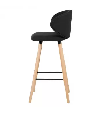 Chaise de bar tissu noir - TIAGO