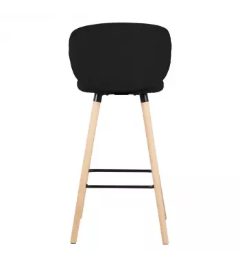 Chaise de bar tissu noir - TIAGO