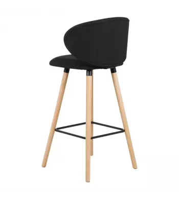 Chaise de bar tissu noir - TIAGO