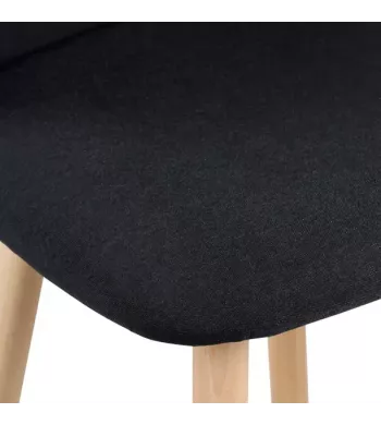 Chaise de bar tissu noir - TIAGO