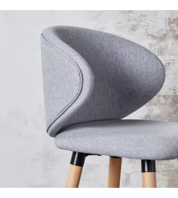 Chaise de bar tissu gris clair - TIAGO