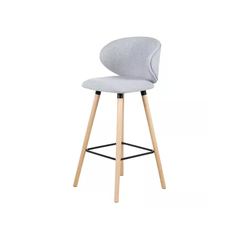 Chaise de bar tissu gris clair - TIAGO