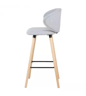 Chaise de bar tissu gris clair - TIAGO