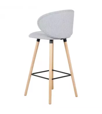 Chaise de bar tissu gris clair - TIAGO