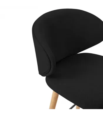 Chaise snack tissu noir - TIAGO