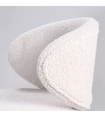 Meta title-Chaise snack tissu effet laine bouclette blanche
