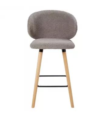 Chaise snack tissu effet laine bouclette taupe - TIAGO