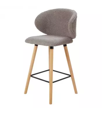 Chaise snack tissu effet laine bouclette taupe - TIAGO