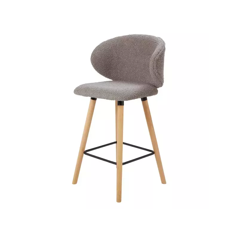 Chaise snack tissu effet laine bouclette taupe - TIAGO