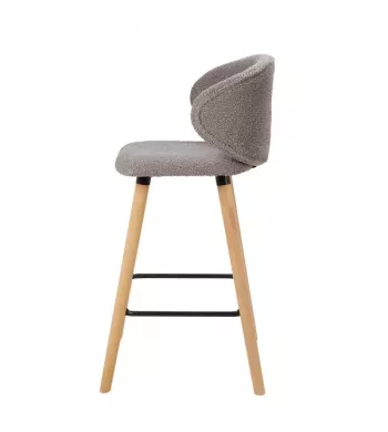 Chaise snack tissu effet laine bouclette taupe - TIAGO