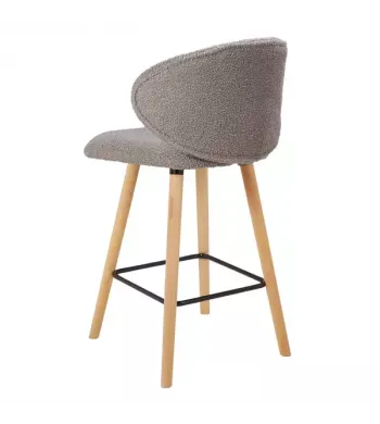 Chaise snack tissu effet laine bouclette taupe - TIAGO