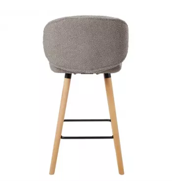 Chaise snack tissu effet laine bouclette taupe - TIAGO