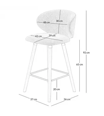 Meta title-Chaise snack tissu gris clair