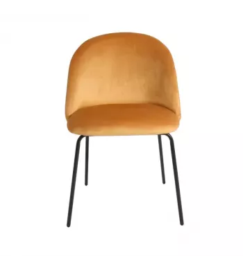 Chaise repas velours ocre - YATA