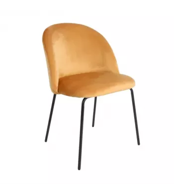Chaise repas velours ocre - YATA