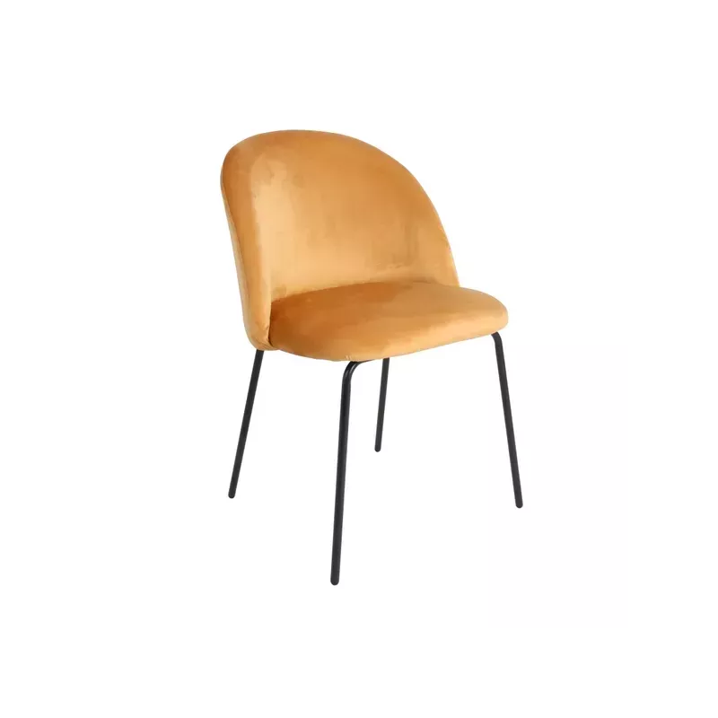 Chaise repas velours ocre - YATA