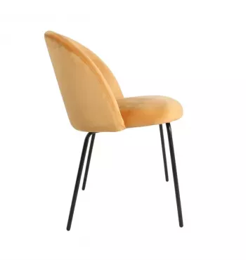 Chaise repas velours ocre - YATA