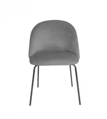 Chaise repas velours gris clair - YATA