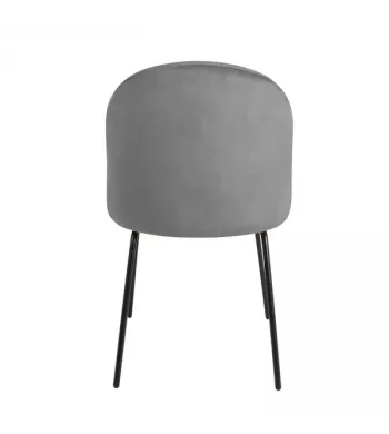 Chaise repas velours gris clair - YATA