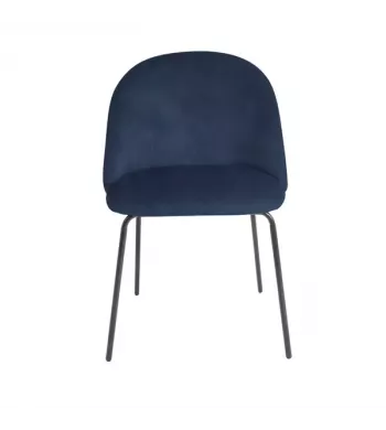 Chaise repas velours gris bleu - YATA