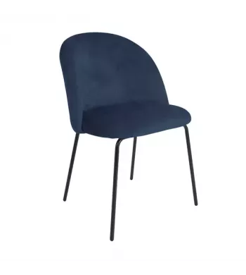Chaise repas velours gris bleu - YATA