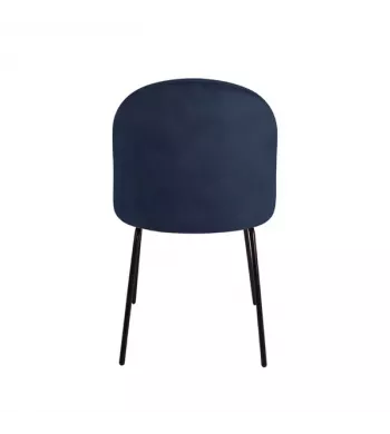 Chaise repas velours gris bleu - YATA