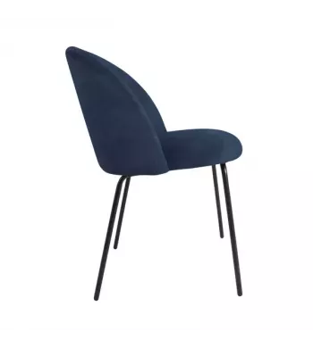 Chaise repas velours gris bleu - YATA
