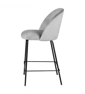 Chaise snack velours gris clair - YATA