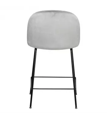 Chaise snack velours gris clair - YATA