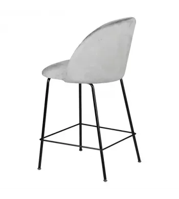 Chaise snack velours gris clair - YATA