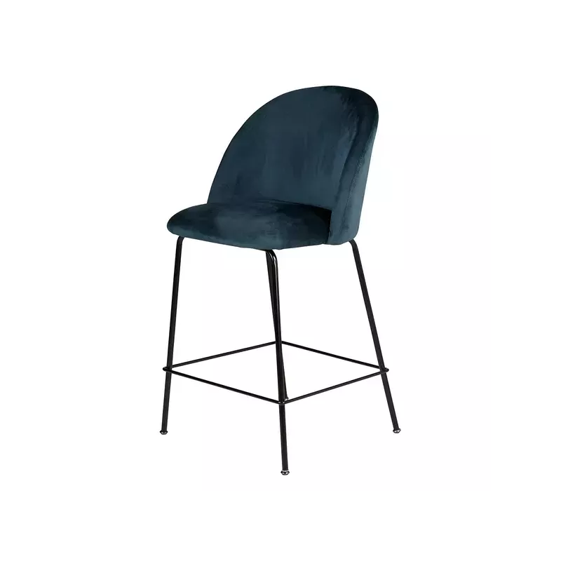 Chaise snack velours gris bleu - YATA