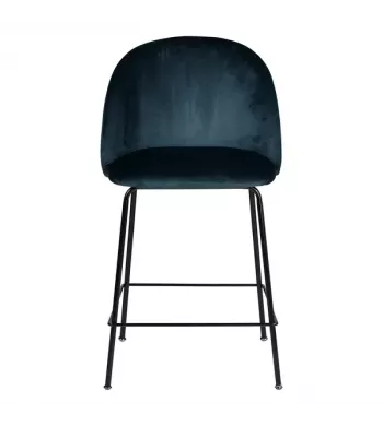 Chaise snack velours gris bleu - YATA
