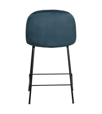 Chaise snack velours gris bleu - YATA