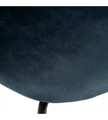 Chaise snack velours gris bleu - YATA