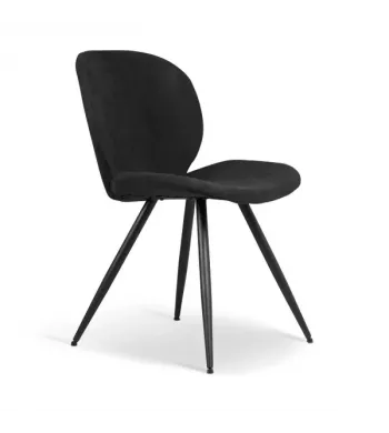 Chaise repas tissu noir - ZINIA