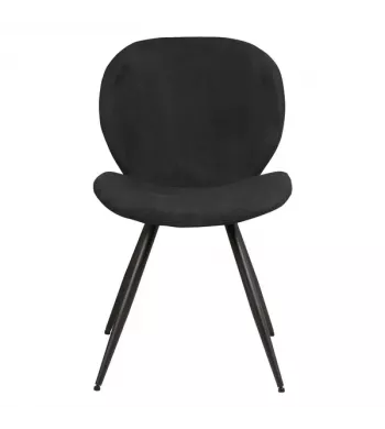 Chaise repas tissu noir - ZINIA