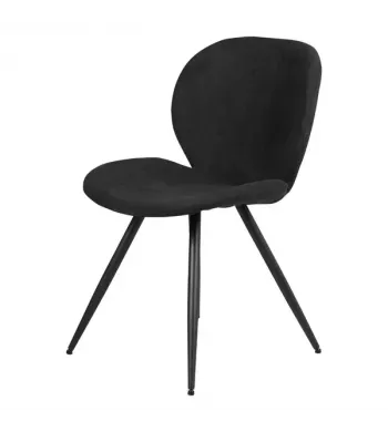 Chaise repas tissu noir - ZINIA