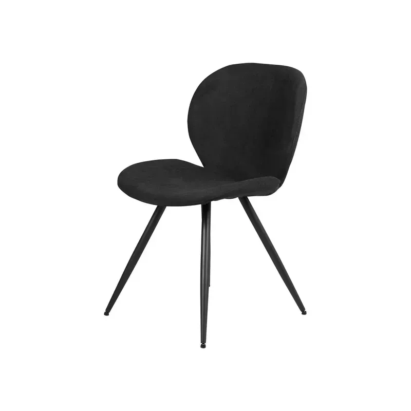 Chaise repas tissu noir - ZINIA