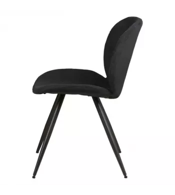 Chaise repas tissu noir - ZINIA