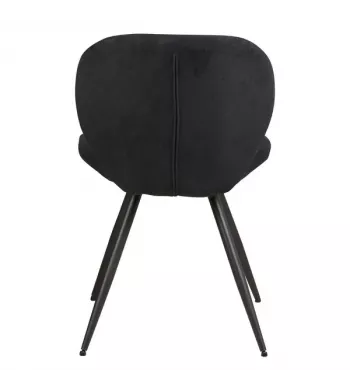 Chaise repas tissu noir - ZINIA