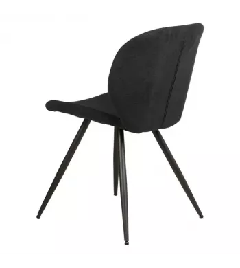 Chaise repas tissu noir - ZINIA