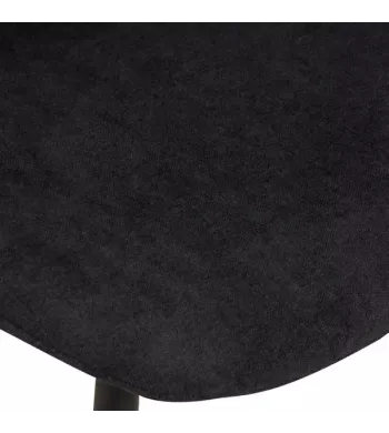 Chaise repas tissu noir - ZINIA