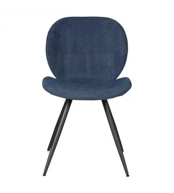 Chaise repas tissu bleu foncé - ZINIA
