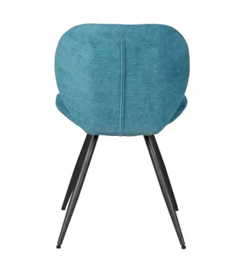 Chaise repas tissu bleu canard - ZINIA
