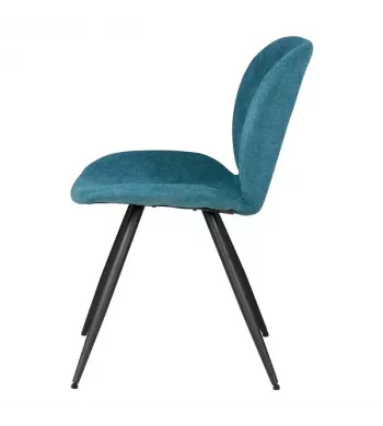 Chaise repas tissu bleu canard - ZINIA