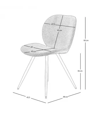 Chaise repas tissu rouille - ZINIA